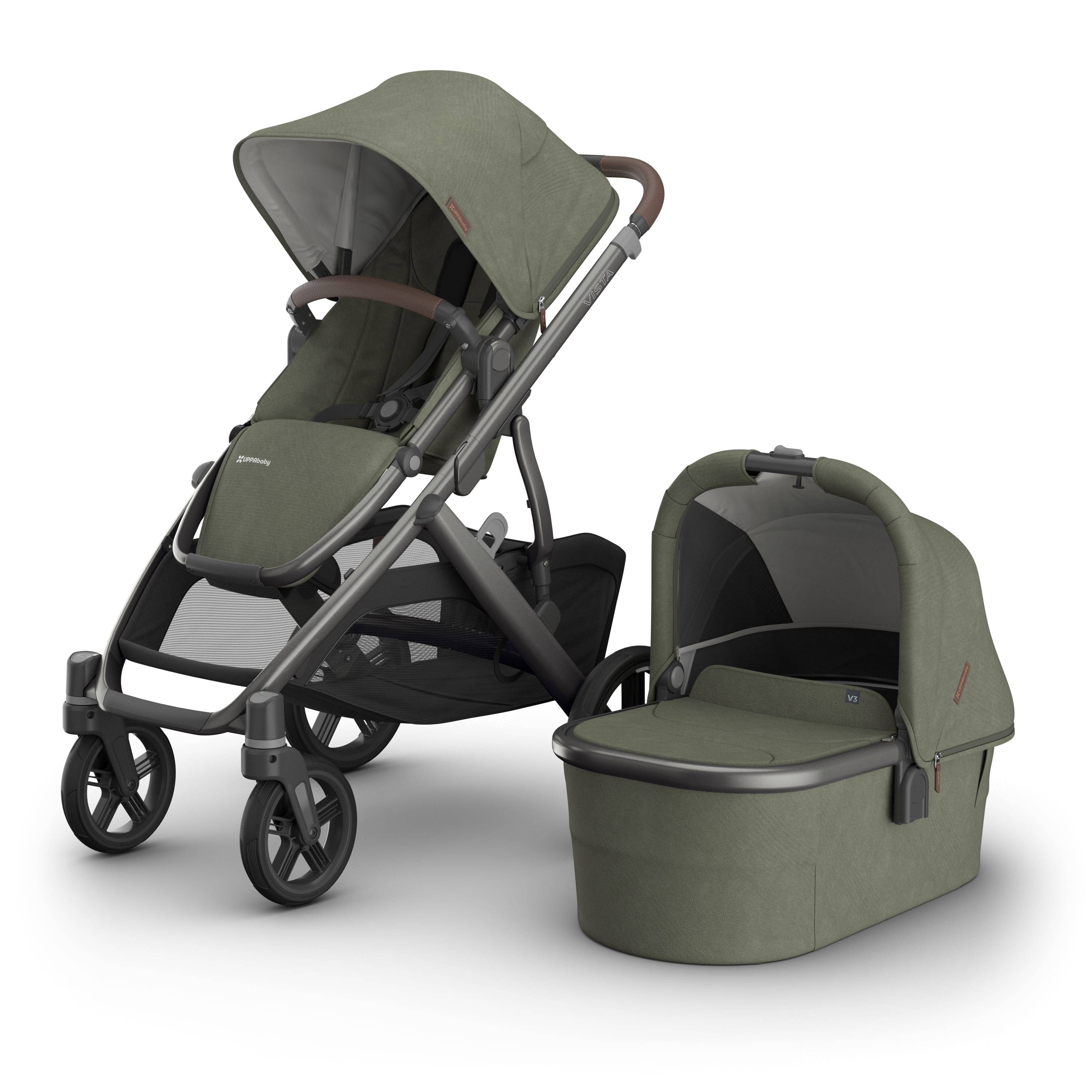 UPPAbaby Vista V3 Pram With Bassinet - Evelyn (Meadow Green)
