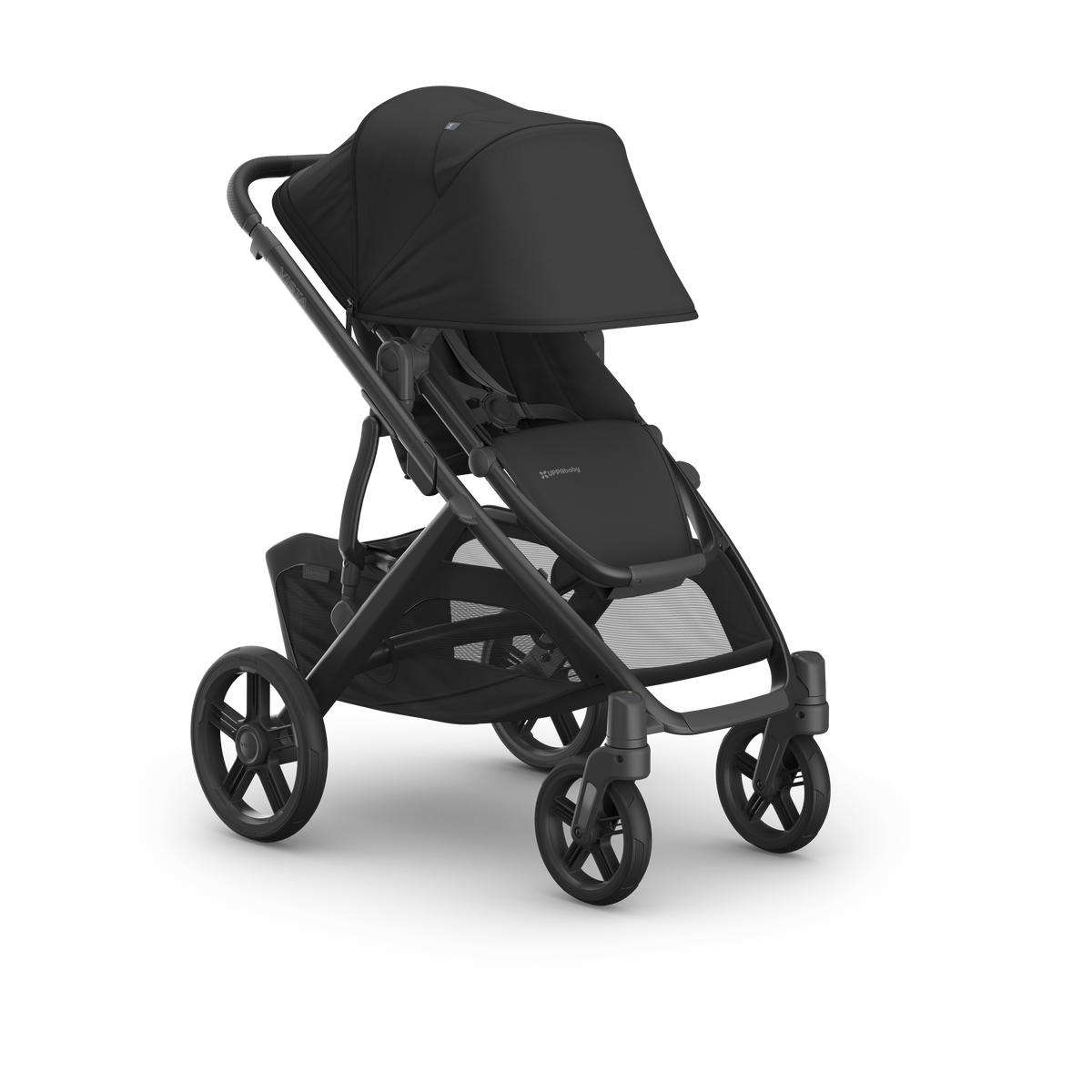 UPPAbaby Vista V3 Pram With Bassinet - Jake (Charcoal), three quarter right sunshade