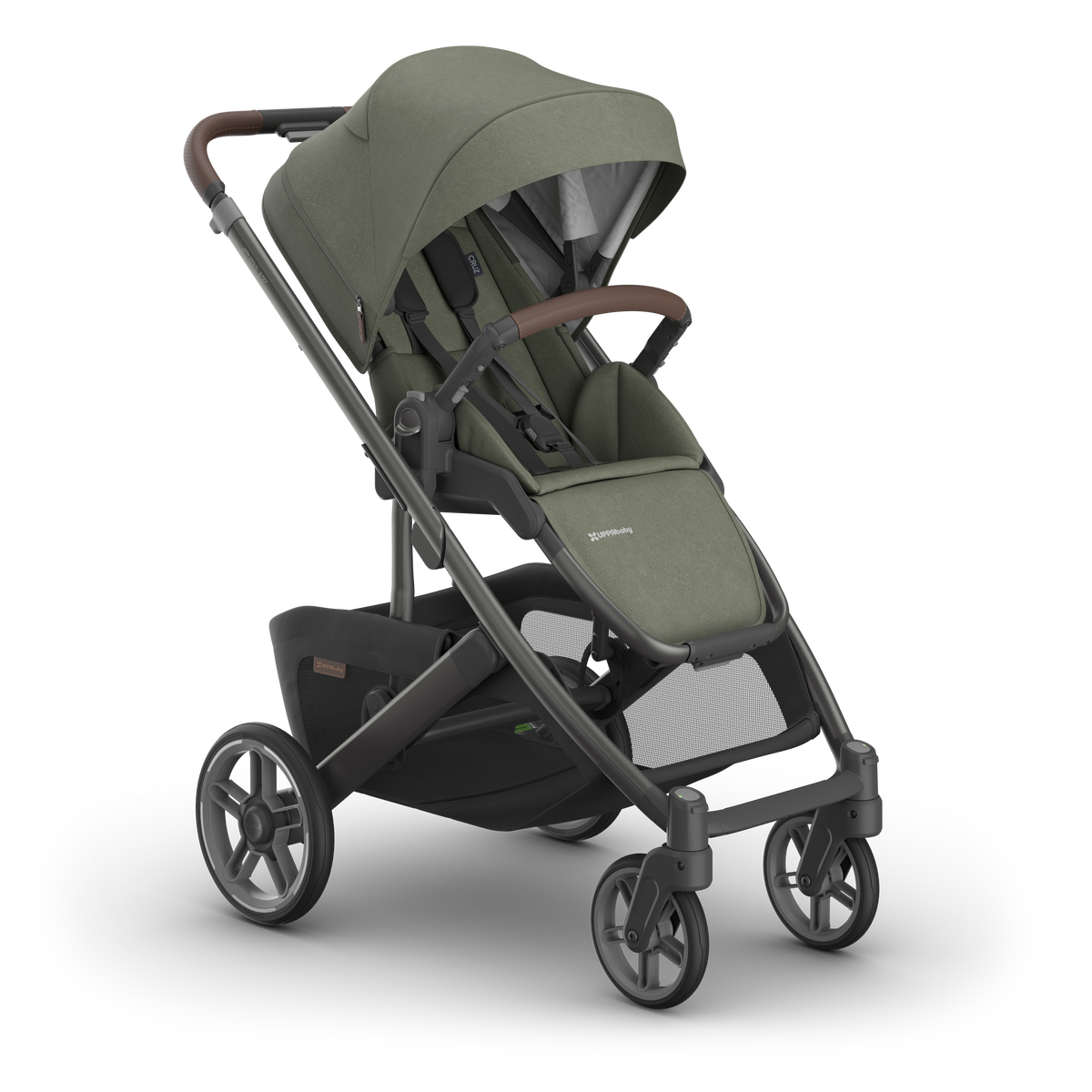 UPPAbaby Cruz V3 Pram - Evelyn (Meadow Green), three quarter right