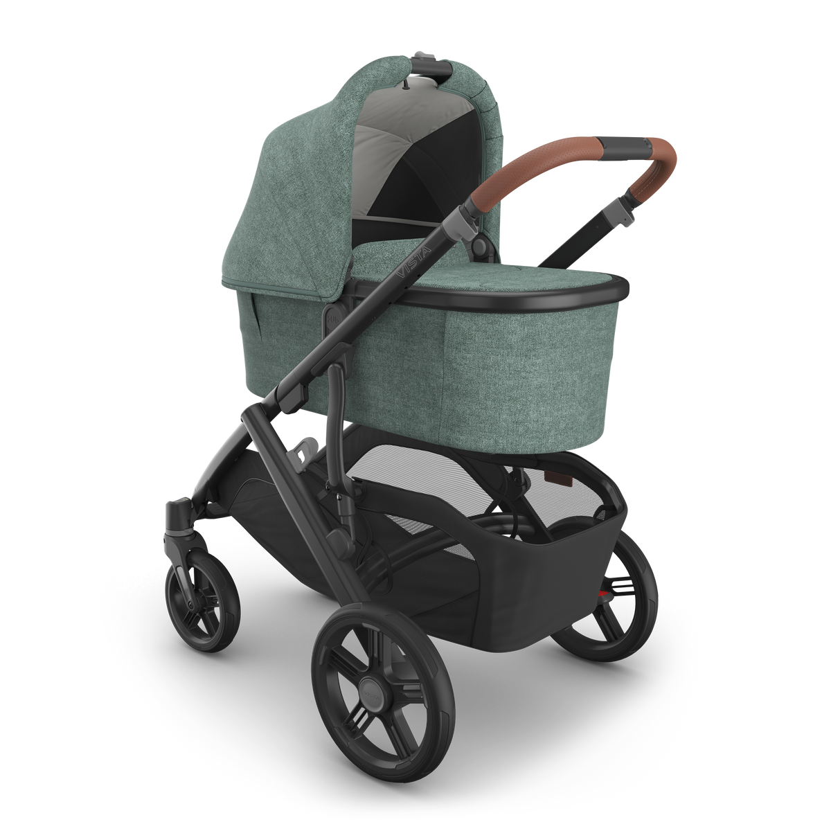 UPPAbaby V3 Bassinet - Gwen (Green Melange), on Vista V3
