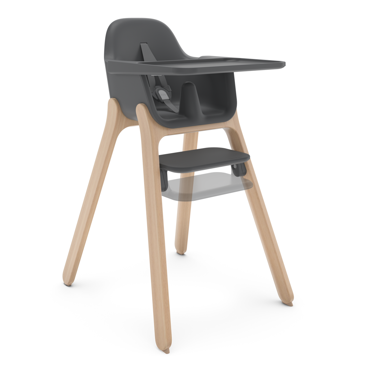 UPPAbaby Ciro Highchair - Jake (Charcoal), three quarter right foot heights