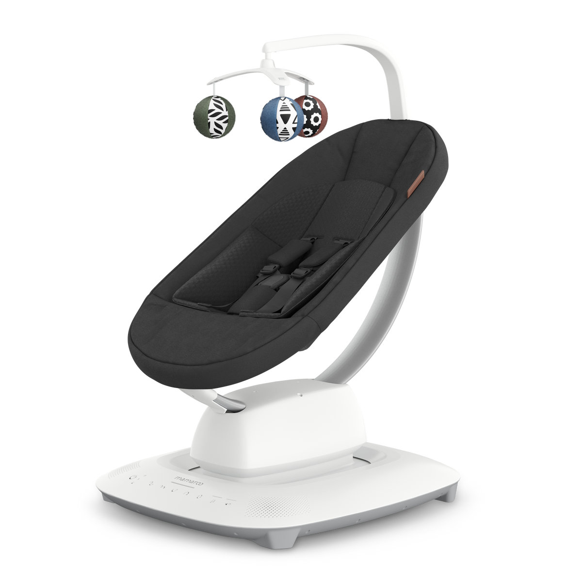 UPPAbaby MamaRoo Baby Swing - Charcoal Melange (Jake), three quarter left