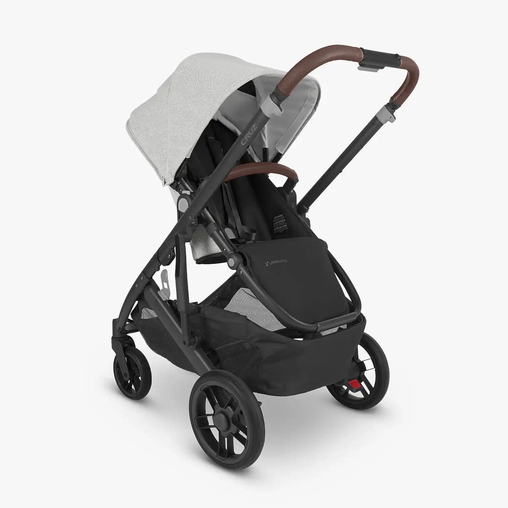 UPPAbaby Cruz V2 – Anthony (Grey & White Chenille/Carbon/Chestnut leather) - UPPAbaby Australia