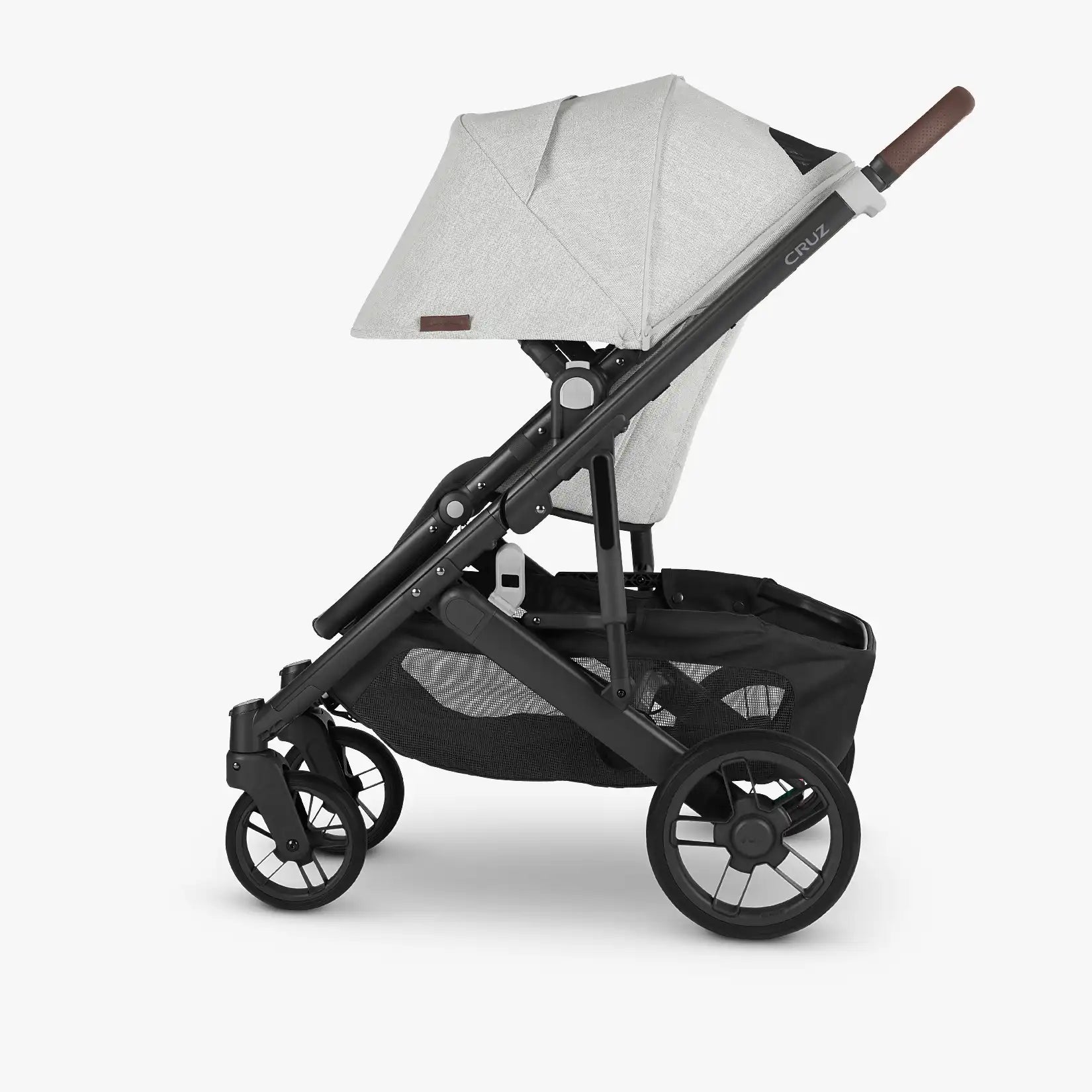 UPPAbaby Cruz V2 – Anthony (Grey & White Chenille/Carbon/Chestnut leather) - UPPAbaby Australia