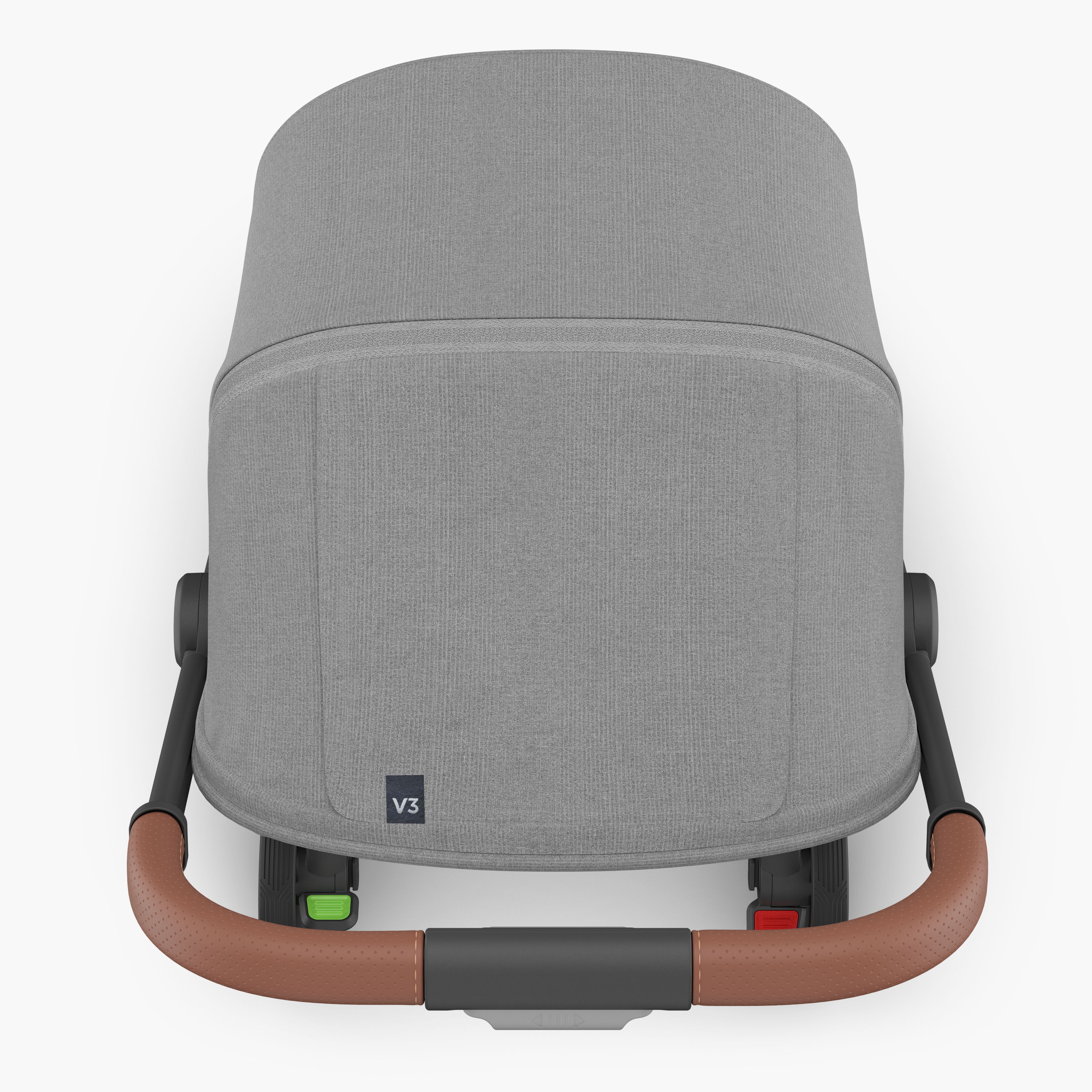 UPPAbaby MINU V3 Stroller - Greyson (Charcoal/Carbon/ Saddle leather) Top View