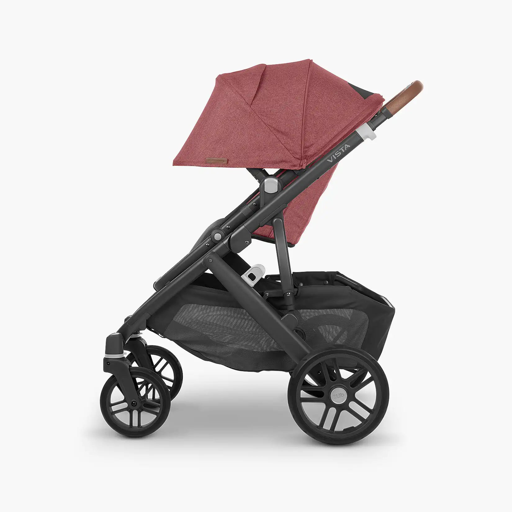UPPAbaby Vista V2 With Bassinet - Lucy (Rosewood Melange/Carbon/Saddle) - UPPAbaby Australia