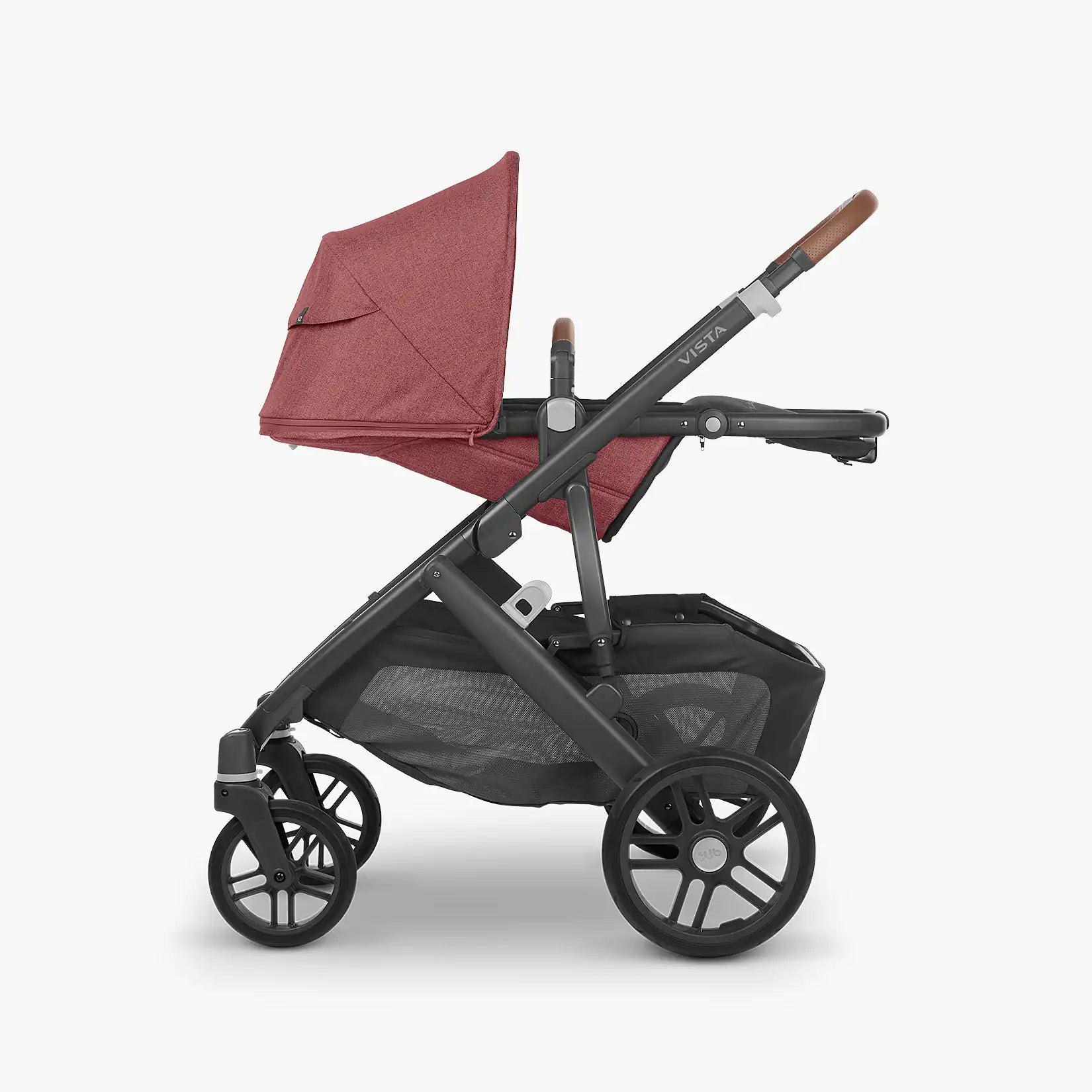 UPPAbaby Vista V2 With Bassinet - Lucy (Rosewood Melange/Carbon/Saddle) - UPPAbaby Australia