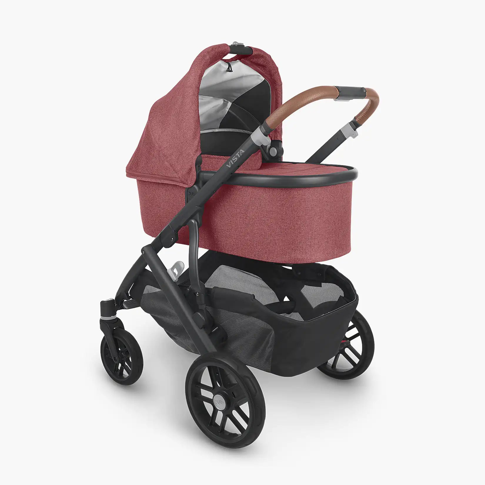 UPPAbaby Vista V2 With Bassinet - Lucy (Rosewood Melange/Carbon/Saddle) - UPPAbaby Australia