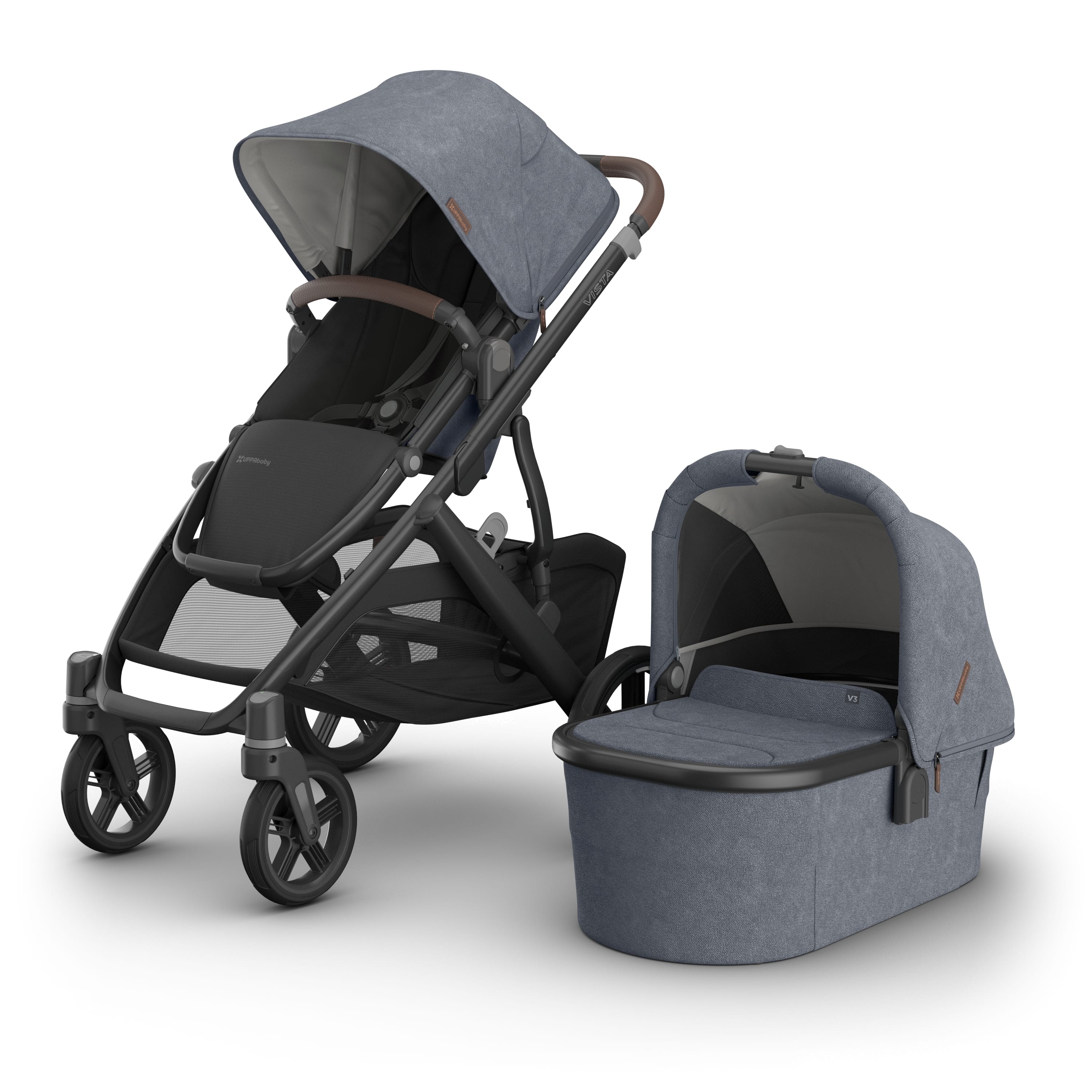 UPPAbaby Vista V3 Pram With Bassinet - Julian (Dusty Blue Melange)