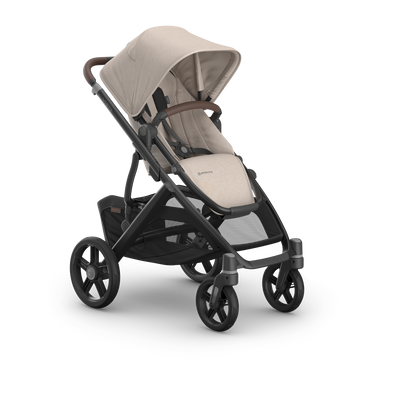 UPPAbaby Vista V3 Pram With Bassinet - Ada (Sandstone / Chestnut Leather), three quarter right