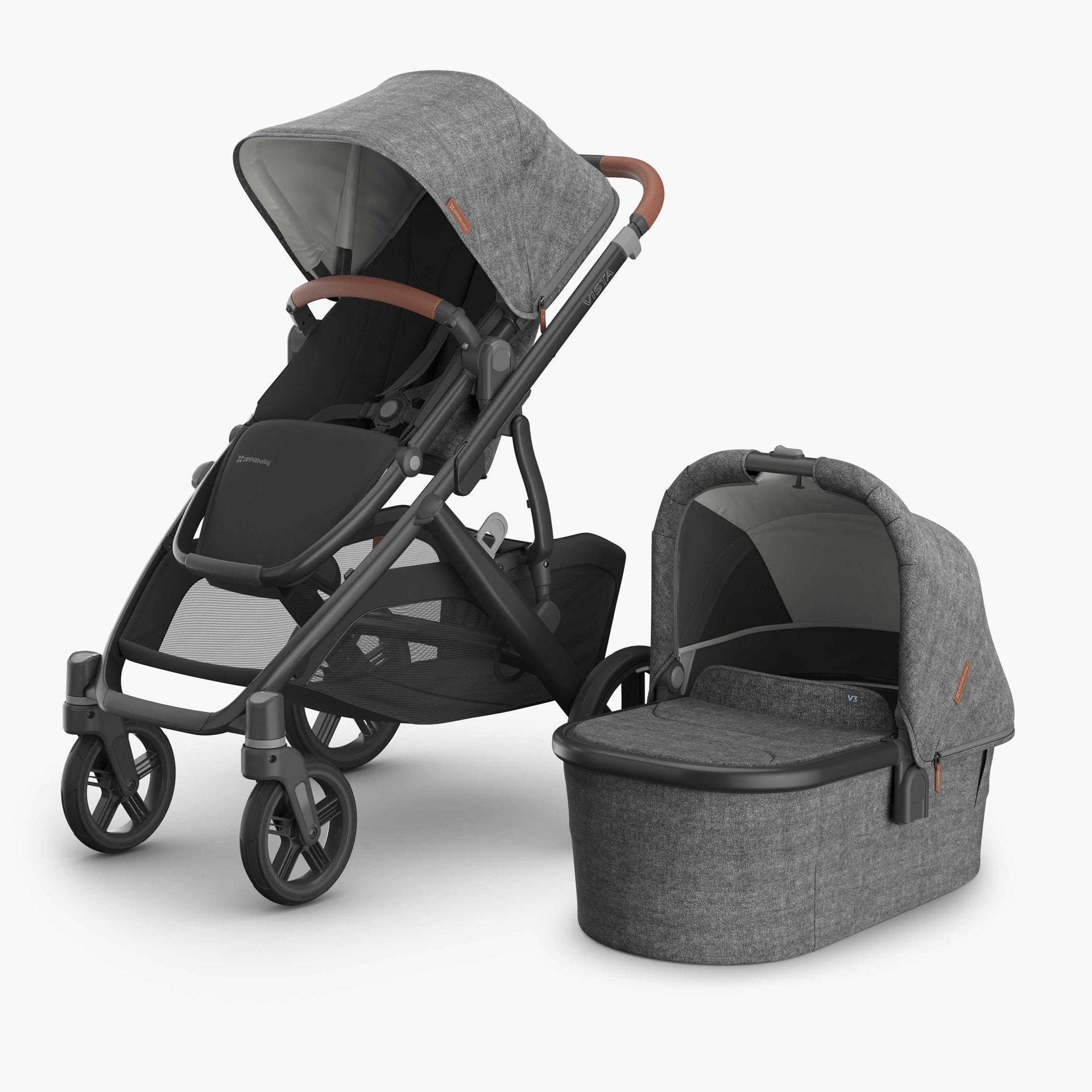 UPPAbaby Vista V2 With Bassinet – Greyson (Charcoal Melange/Carbon)