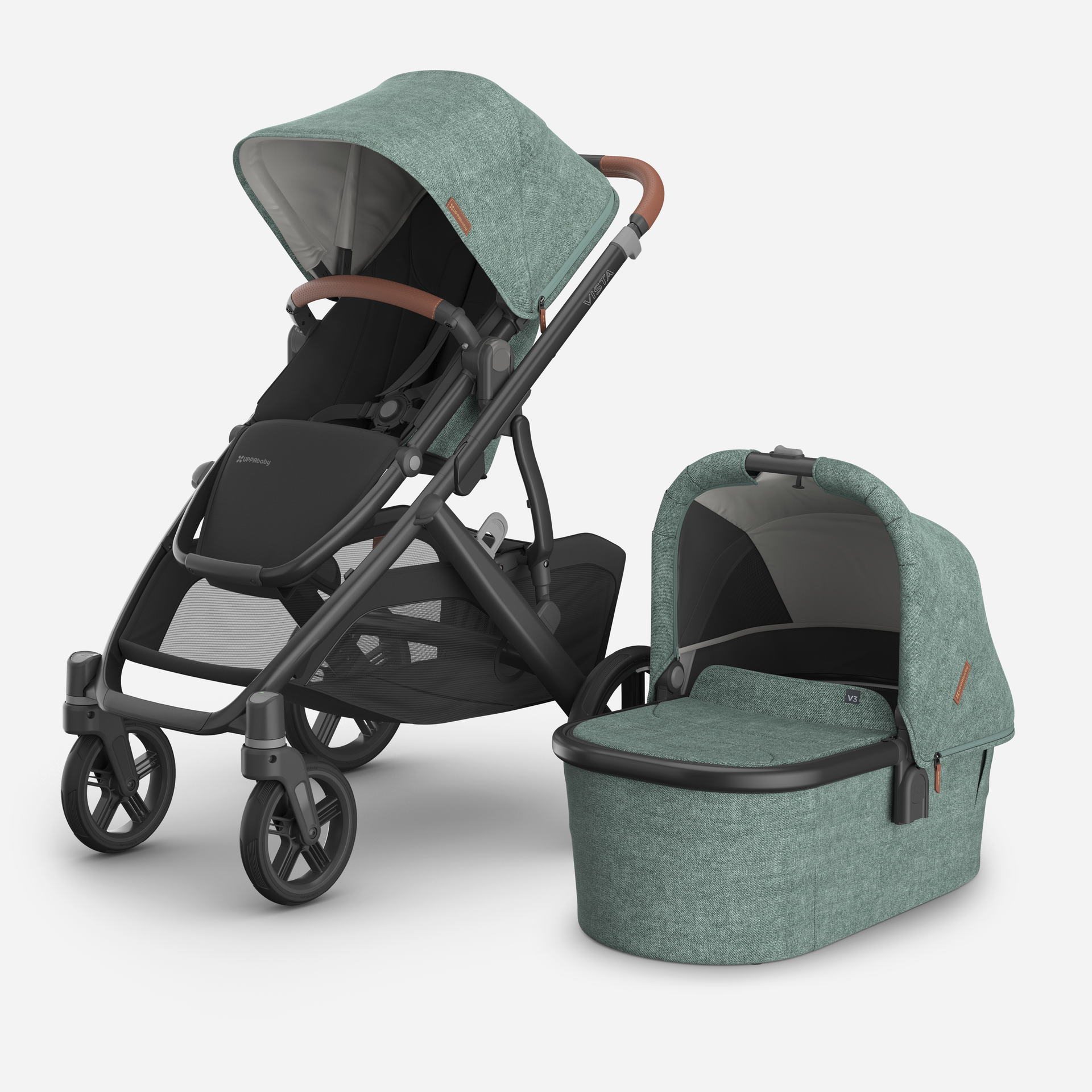 UPPAbaby VISTA V3 With Bassinet - Green Melange (Gwen)