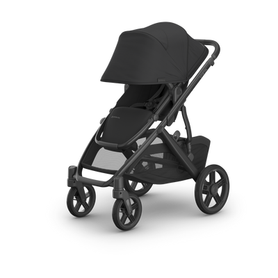 UPPAbaby Vista V3 Pram With Bassinet - Jake (Charcoal), three quarter left sunshade