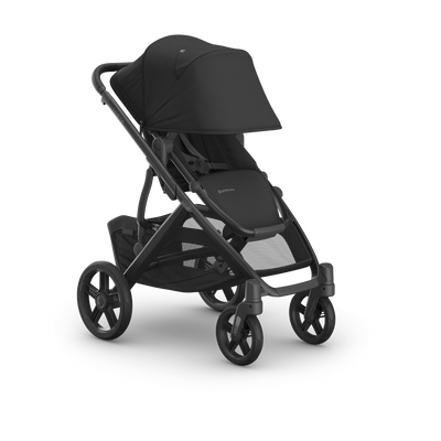 UPPAbaby Vista V3 Pram With Bassinet - Jake (Charcoal), three quarter right sunshade
