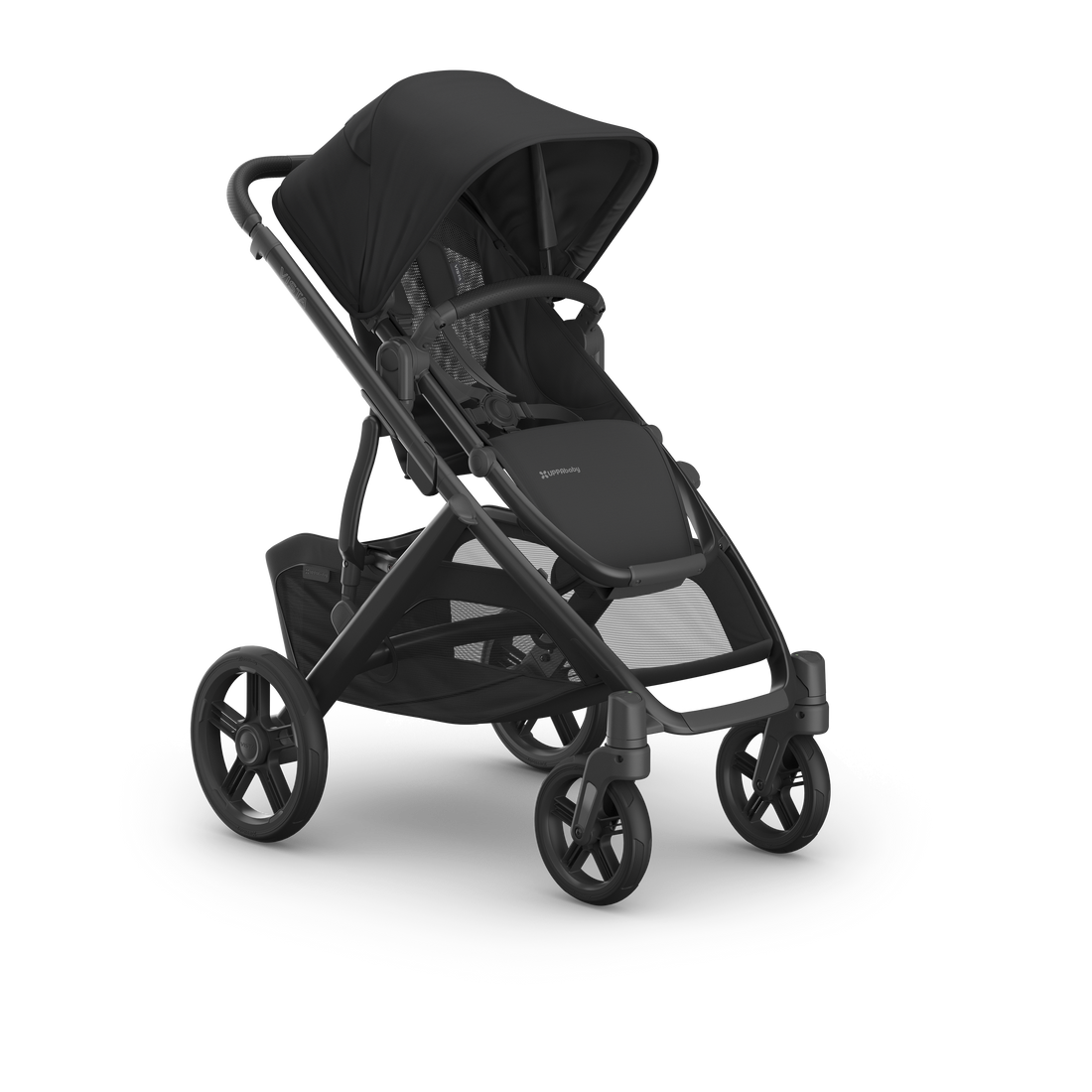 UPPAbaby Vista V3 Pram With Bassinet - Jake (Charcoal), three quarter right no liner
