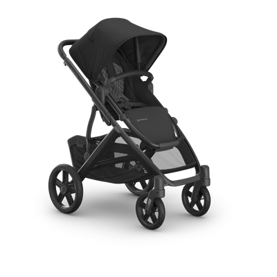 UPPAbaby Vista V3 Pram With Bassinet - Jake (Charcoal), three quarter right no liner