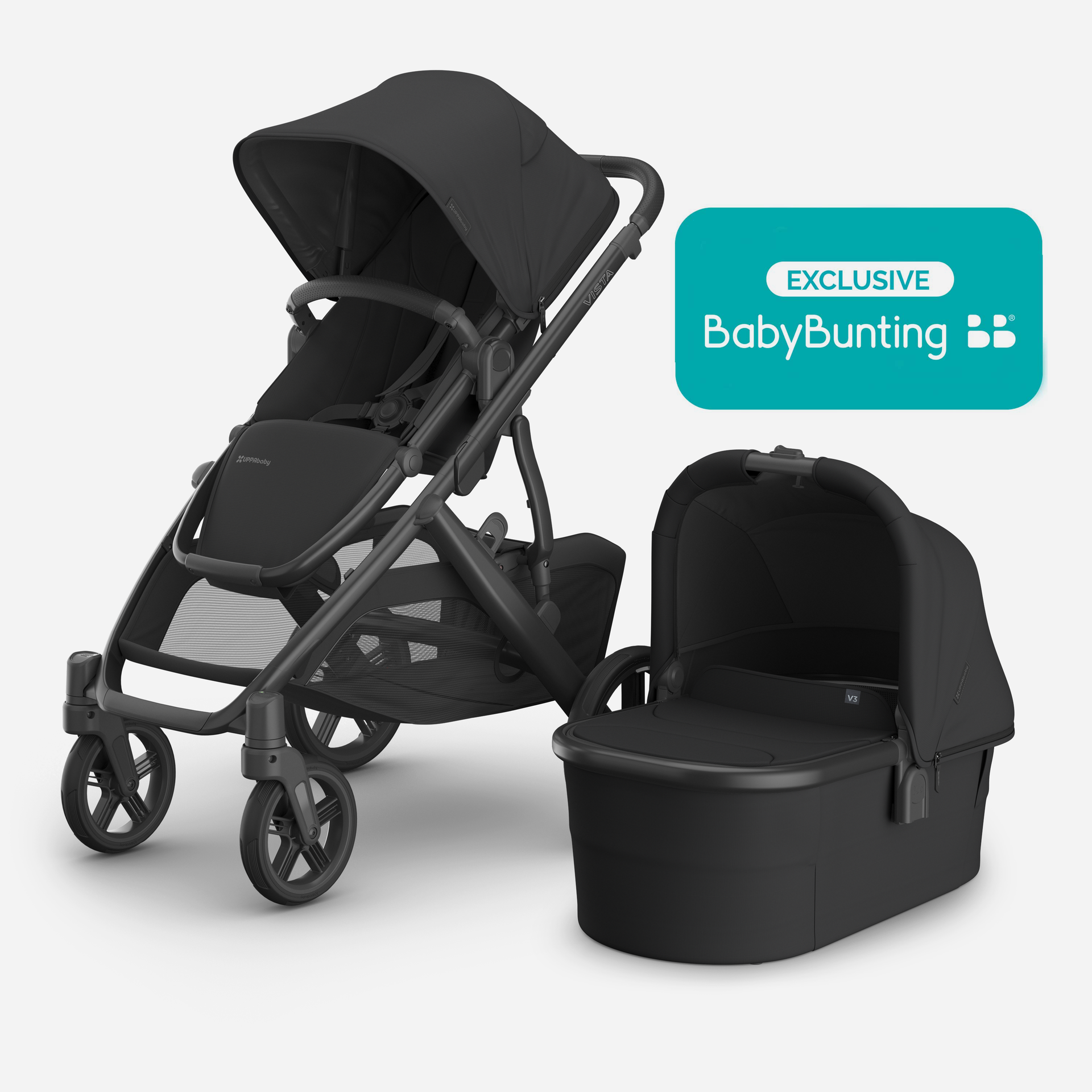 UPPAbaby VISTA V3 With Bassinet - Charcoal (Jake)