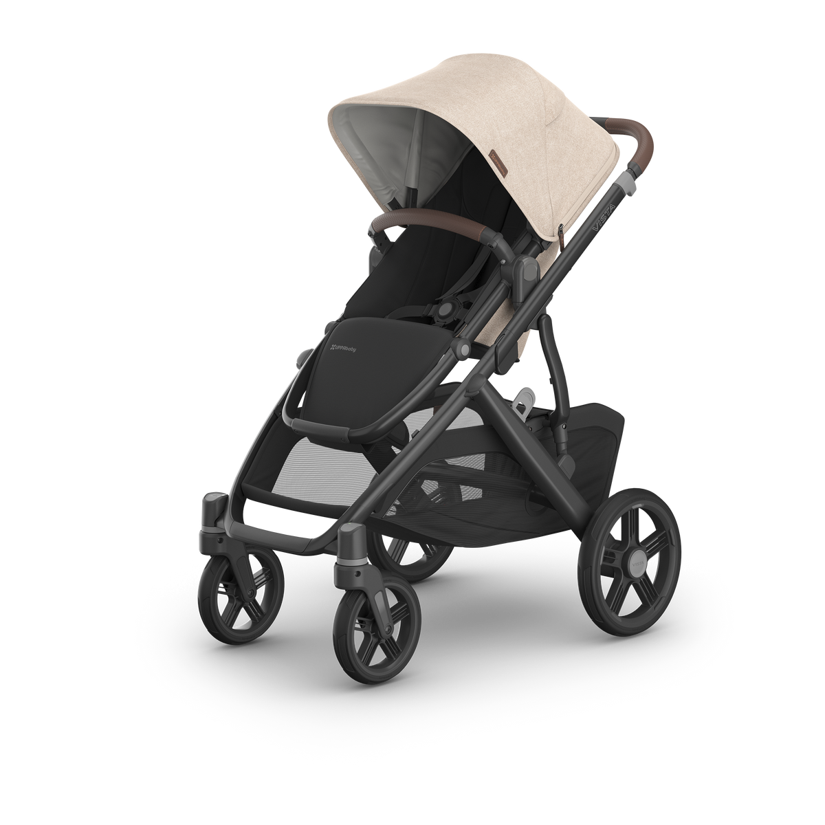 UPPAbaby Vista V3 Pram With Bassinet - Liam (Oat Melange), three quarter left hero
