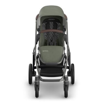 UPPAbaby Vista V3 Pram With Bassinet - Evelyn (Meadow Green), front no liner
