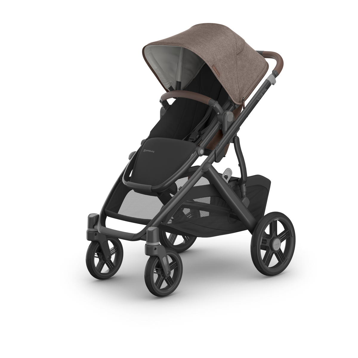UPPAbaby Vista V3 Pram With Bassinet - Owen (Mocha Melange), three quarter left hero
