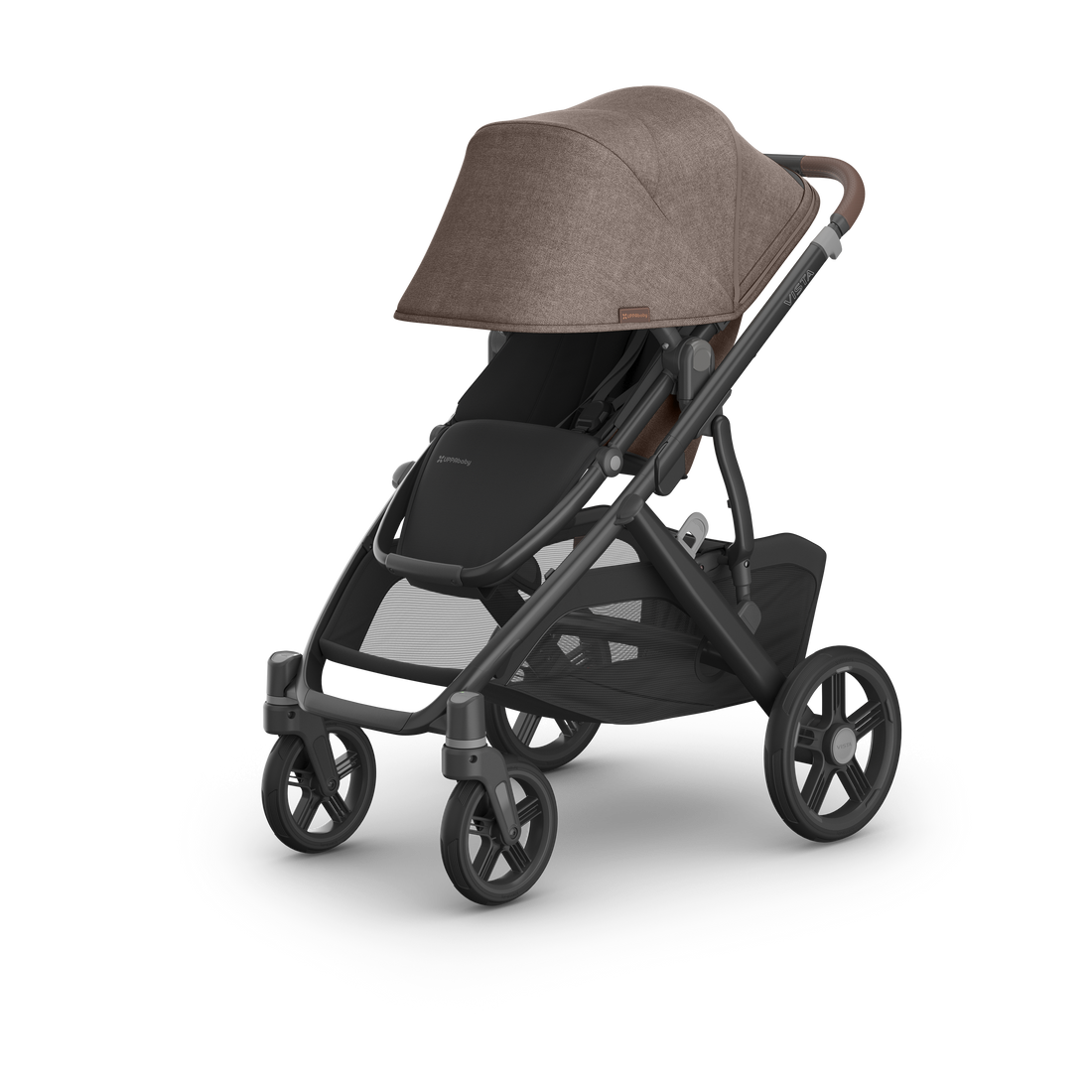 UPPAbaby Vista V3 Pram With Bassinet - Owen (Mocha Melange), three quarter left sunshade