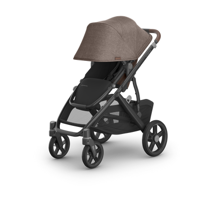 UPPAbaby Vista V3 Pram With Bassinet - Owen (Mocha Melange), three quarter left sunshade