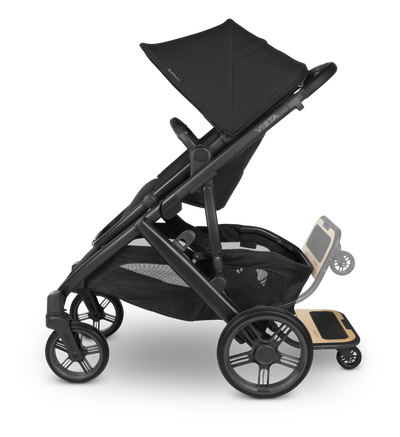 UPPAbaby Vista PiggyBack Ride-Along Board, on Vista V3, side, up and down