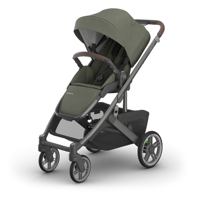 UPPAbaby Cruz V3 Pram - Evelyn (Meadow Green), three quarter left
