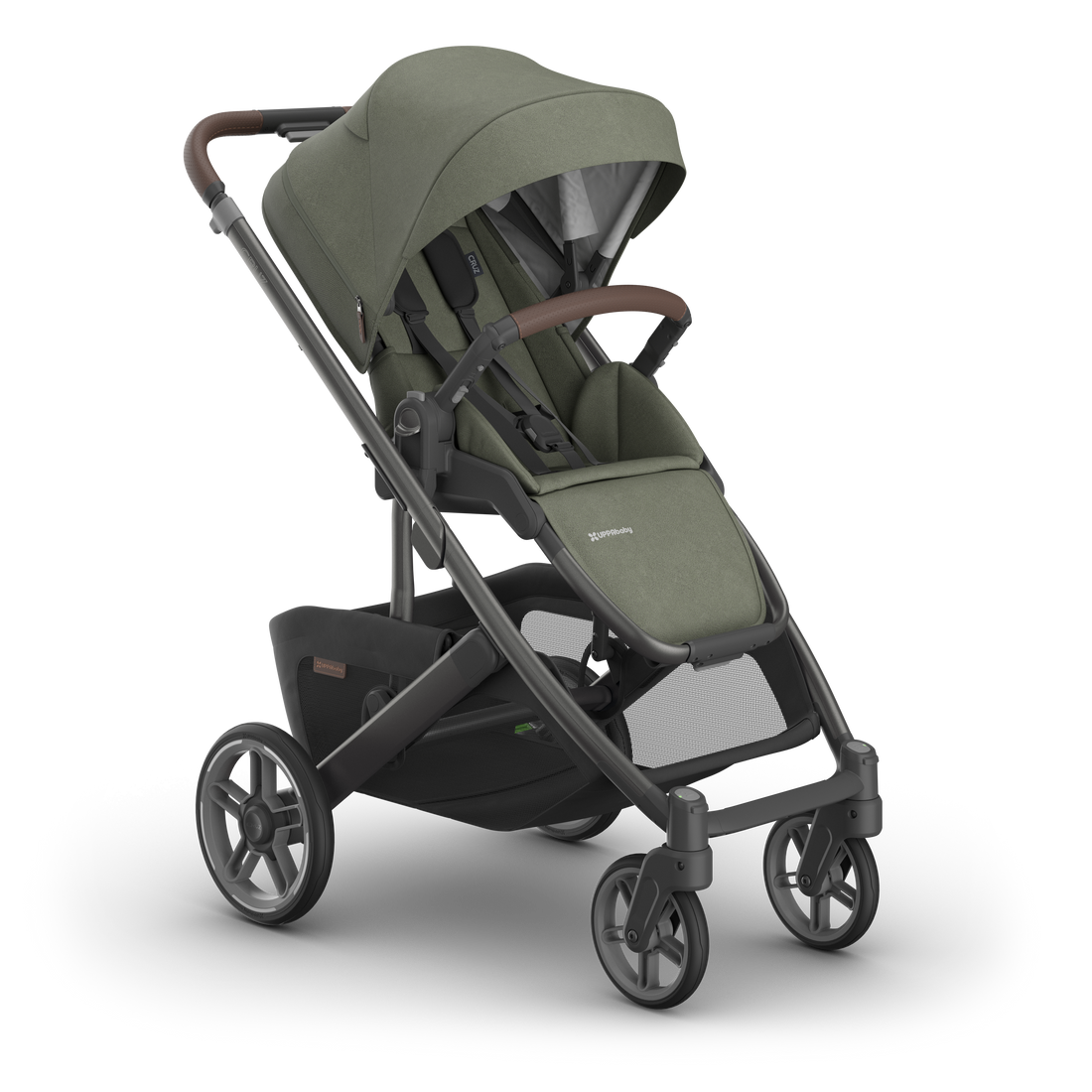 UPPAbaby Cruz V3 Pram - Evelyn (Meadow Green), three quarter right