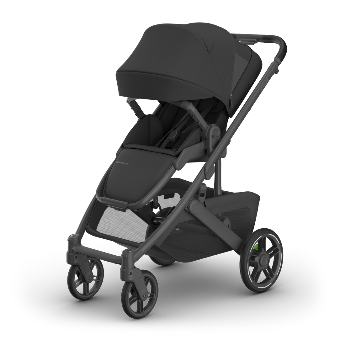 UPPAbaby Cruz V3 Pram - Jake (Charcoal), three quarter left sunshade