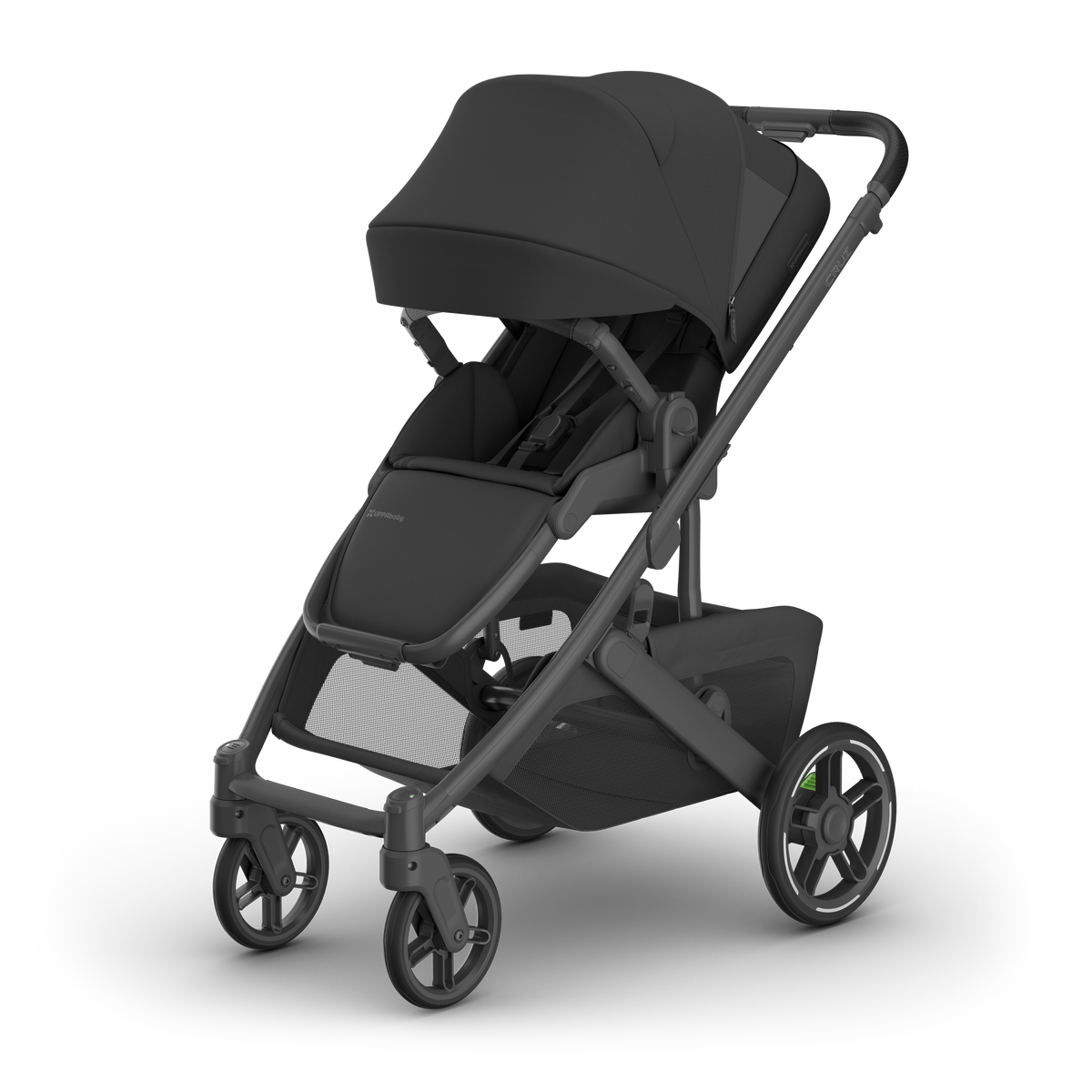 UPPAbaby Cruz V3 Pram - Jake (Charcoal), three quarter left sunshade
