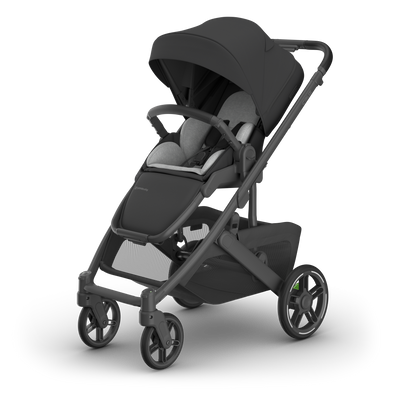 UPPAbaby Cruz V3 Pram - Jake (Charcoal), three quarter left with infant insert