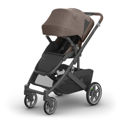 UPPAbaby Cruz V3 Pram - Owen (Mocha Melange), three quarter left sunshade