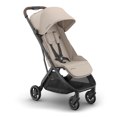UPPAbaby Minu V3 Stroller - Ada (Sandstone / Chestnut Leather), three quarter right