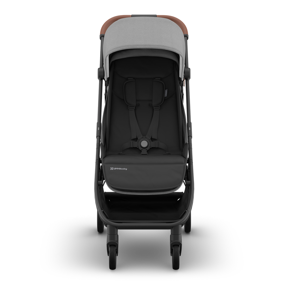 UPPAbaby Minu V3 Stroller - Greyson (Charcoal / Carbon / Saddle Leather), front