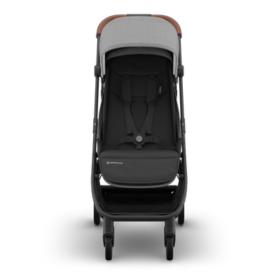 UPPAbaby Minu V3 Stroller - Greyson (Charcoal / Carbon / Saddle Leather), front