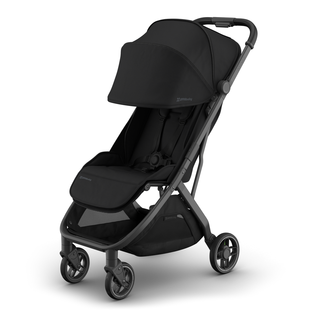 UPPAbaby Minu V3 Stroller - James (Black), three quarter left sunshade