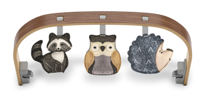 UPPAbaby Mira Baby Bouncer Forest Fun Toy Bar (Grey / Walnut Wood), forest fun toy bar