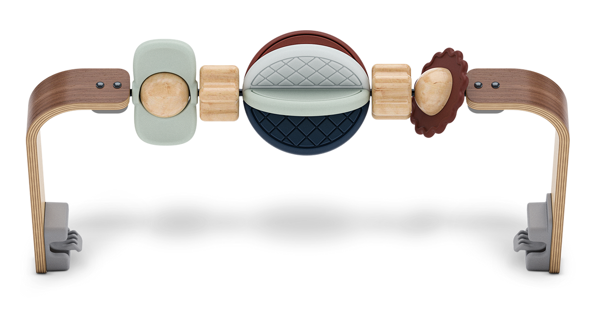 UPPAbaby Mira Baby Bouncer Wonder Wheel Toy Bar (Multicolor / Walnut Wood), wonder wheel toy bar