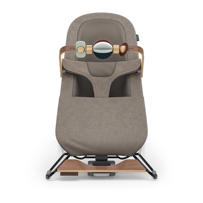 UPPAbaby Mira Baby Bouncer Wonder Wheel Toy Bar (Multicolor / Walnut Wood), front