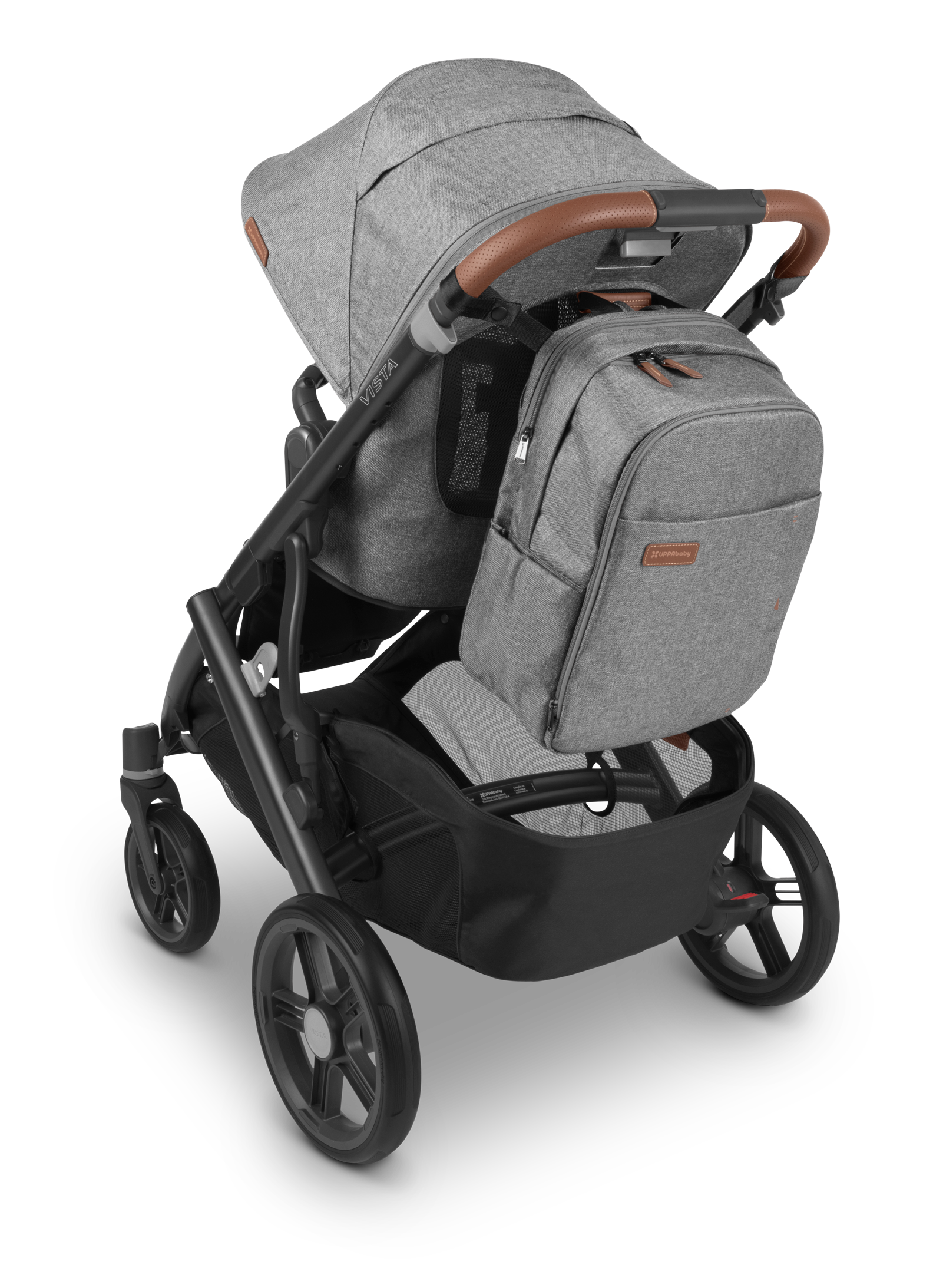UPPAbaby Nappy Bag Pro Greyson (grey melange/saddle leather)