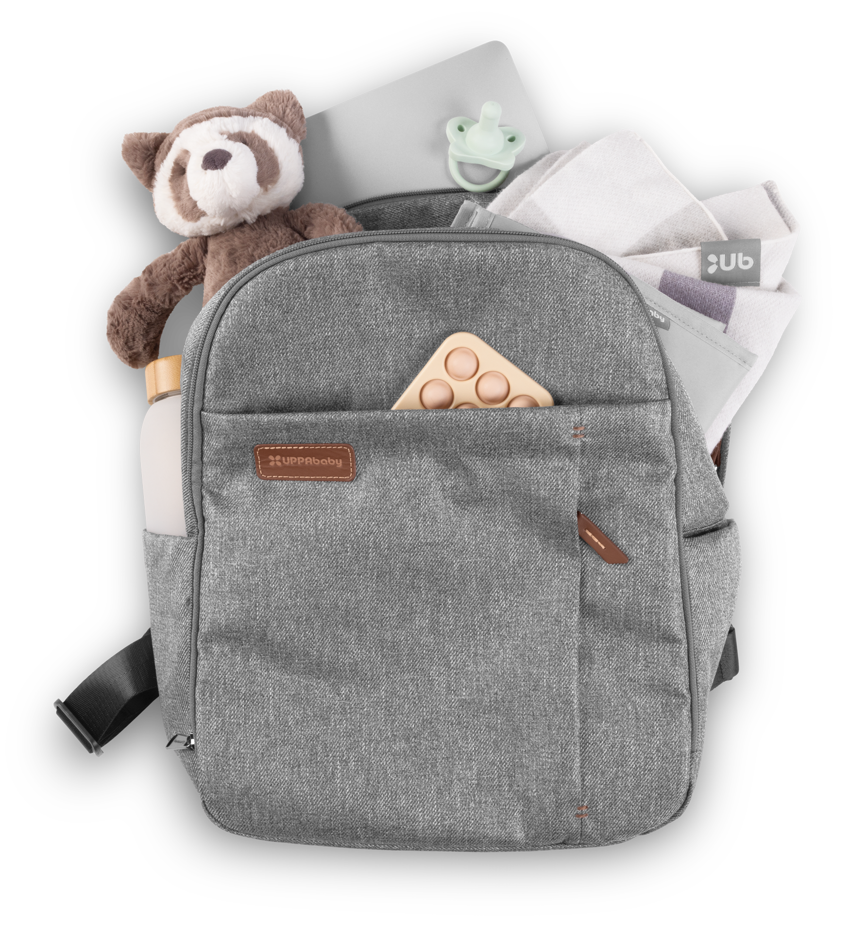 UPPAbaby Nappy Bag Pro Greyson (grey melange/saddle leather)