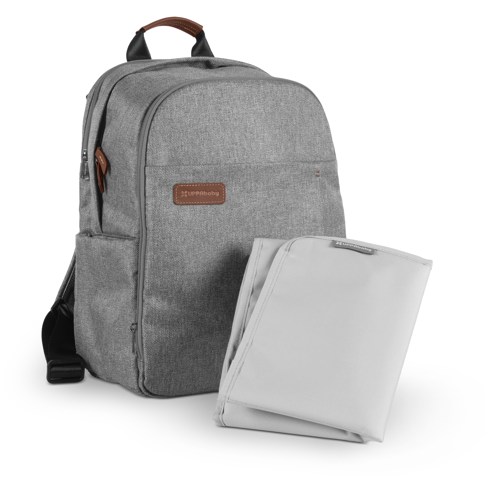 UPPAbaby Nappy Bag Pro Greyson (grey melange/saddle leather)