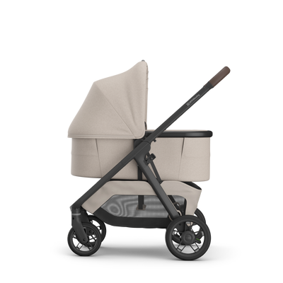 UPPAbaby V3 Bassinet - Ada (Sandstone / Chestnut Leather), on Kona, side