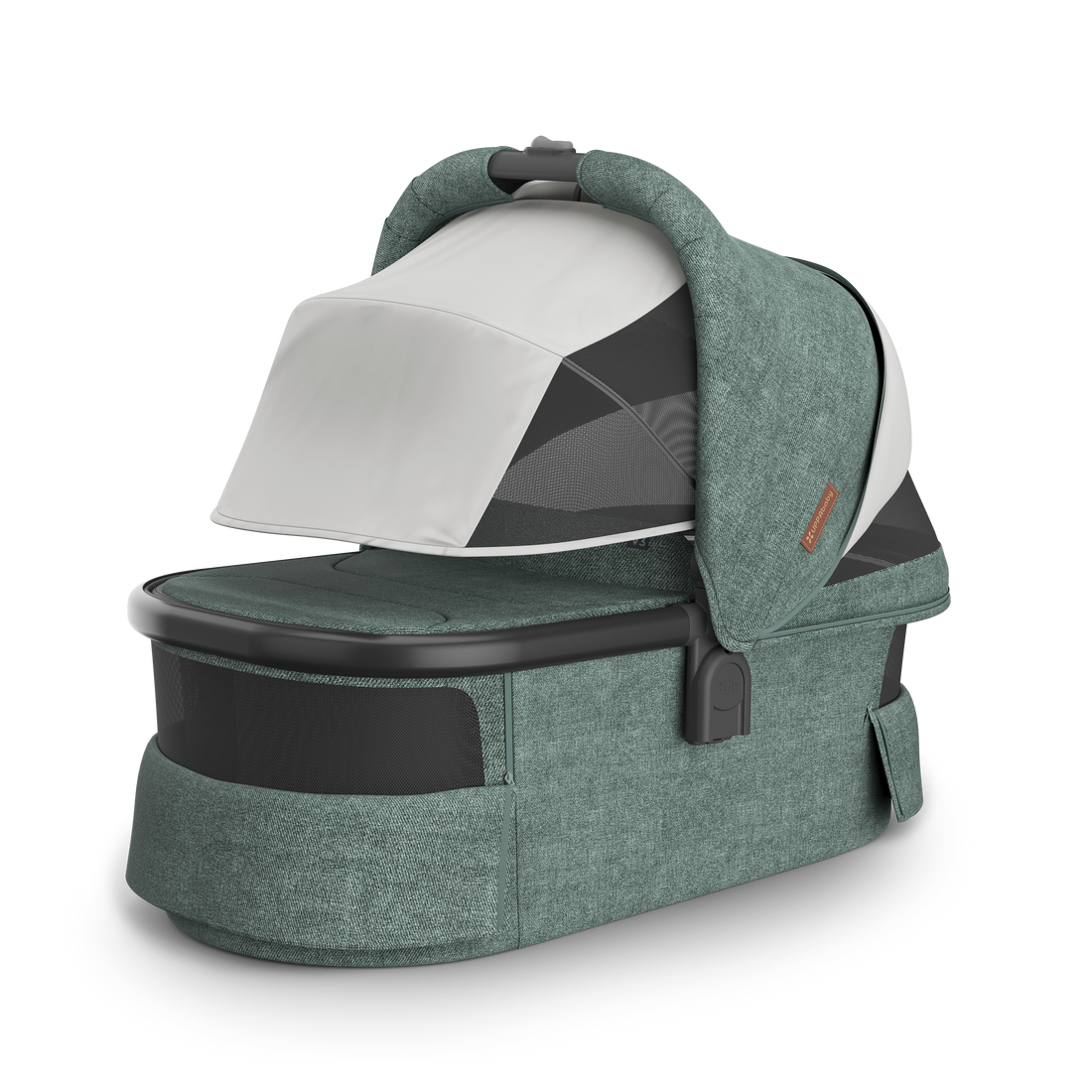 UPPAbaby V3 Bassinet - Gwen (Green Melange), all vents open
