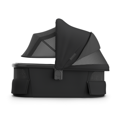 UPPAbaby V3 Bassinet - Jake (Charcoal / Carbon), side all vents open