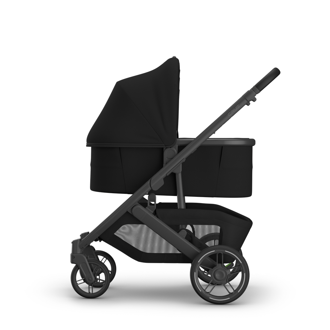 UPPAbaby V3 Bassinet - James (Black), on Cruz V3, side