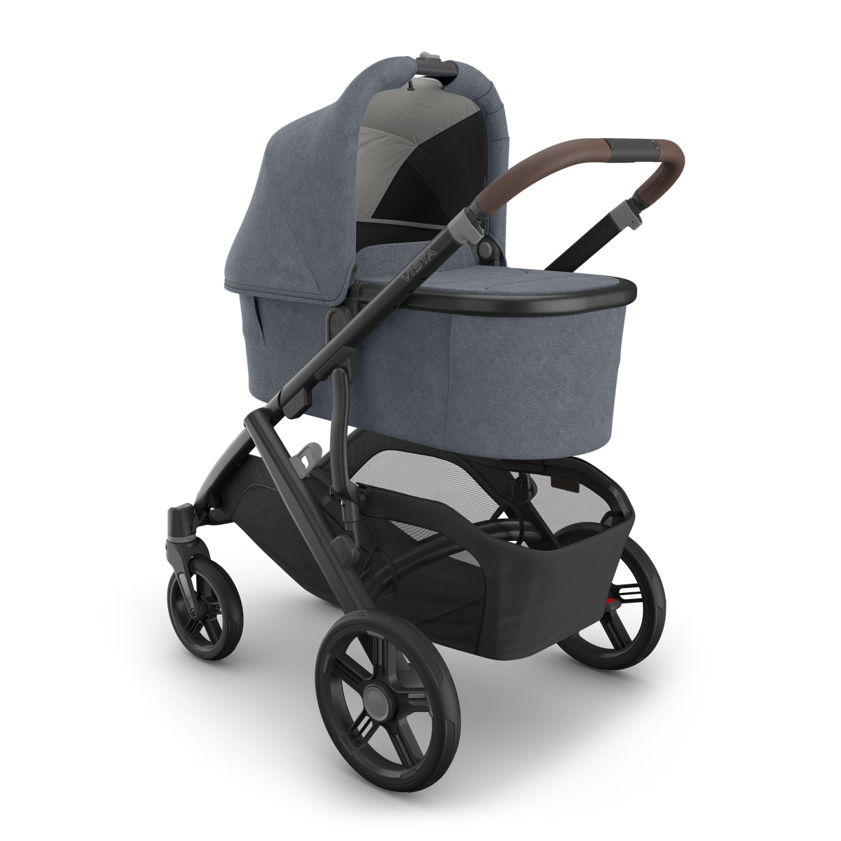 UPPAbaby V3 Bassinet - Julian (Dusty Blue Melange), on Vista V3