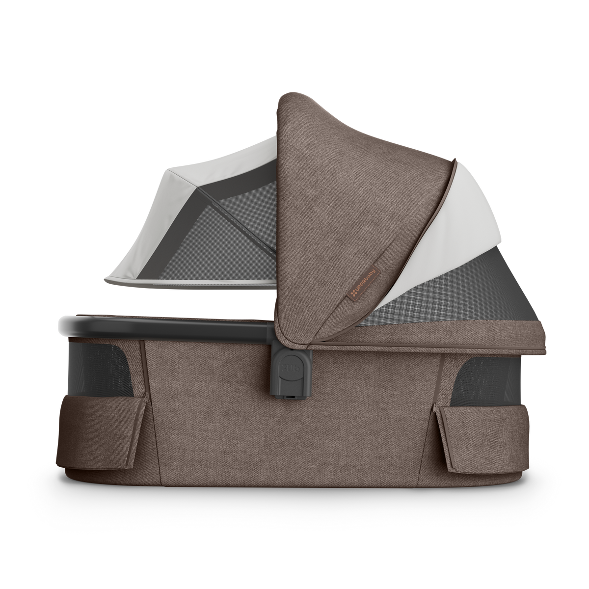 UPPAbaby V3 Bassinet - Owen (Mocha Melange), side all vents open