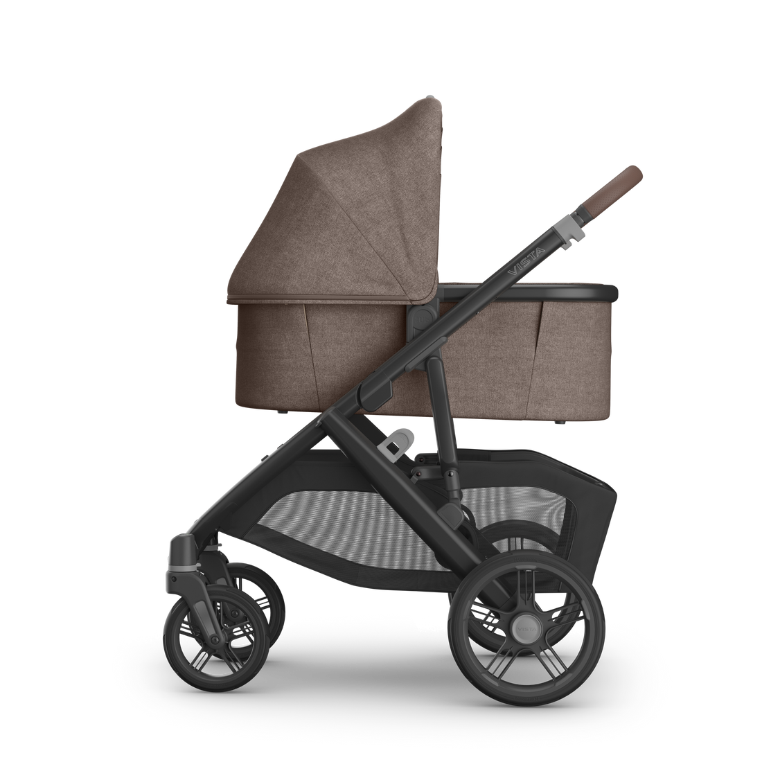 UPPAbaby V3 Bassinet - Owen (Mocha Melange), on Vista V3, side